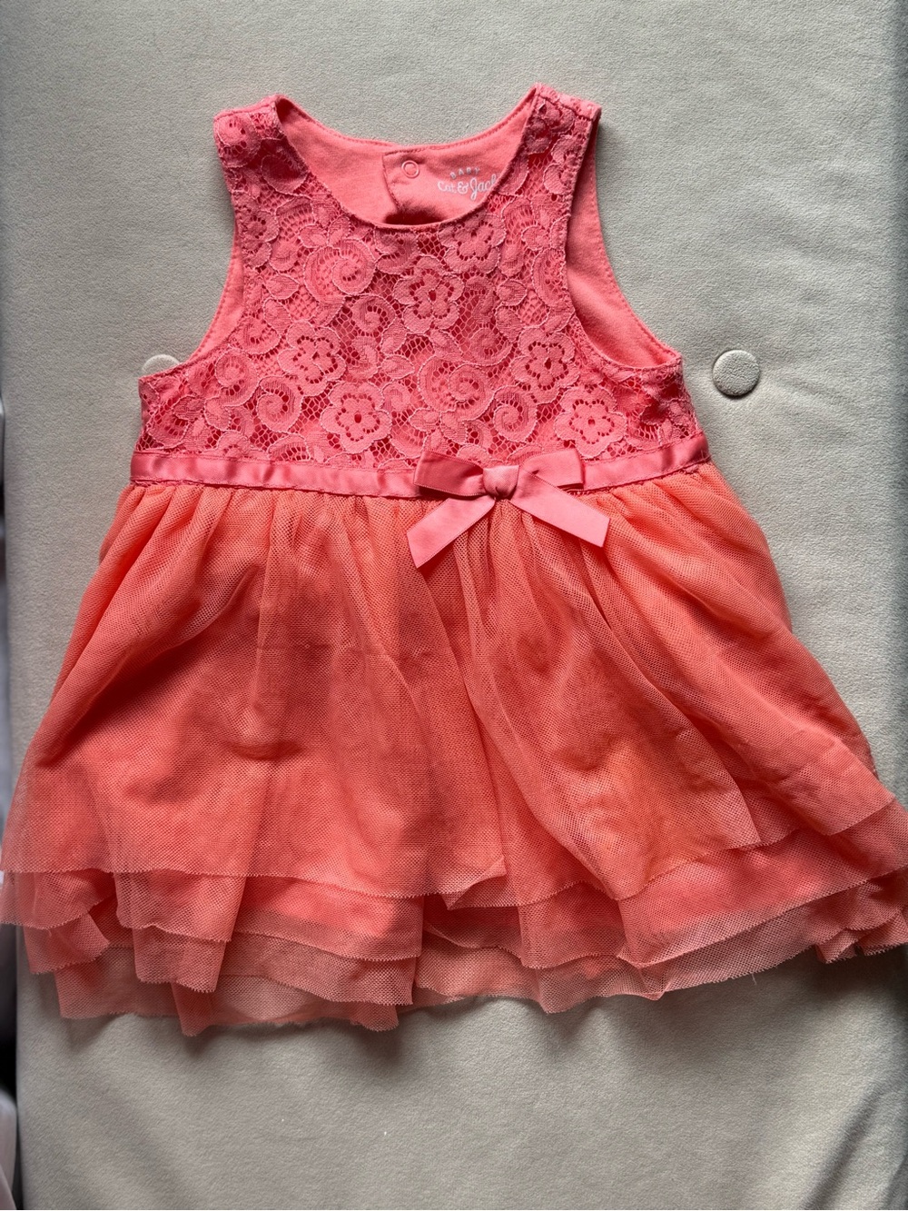 Cat & Jack Pink and Coral Lace Tulle Party Dress